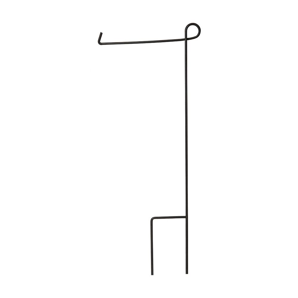 Mini Small Black Metal Seasonal Holiday Garden Flagpole Stand Outdoor 13.75" H